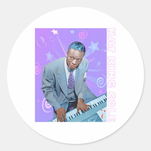 Nat King Cole Ronde Sticker (Voorkant)