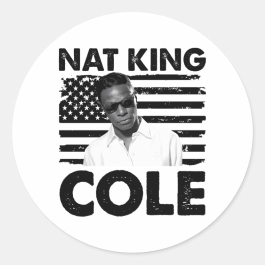 Nat King Cole Ronde Sticker (Voorkant)