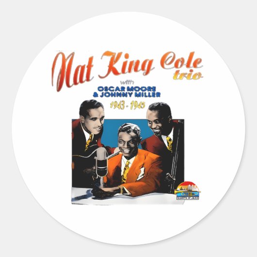 Nat King Cole Ronde Sticker (Voorkant)
