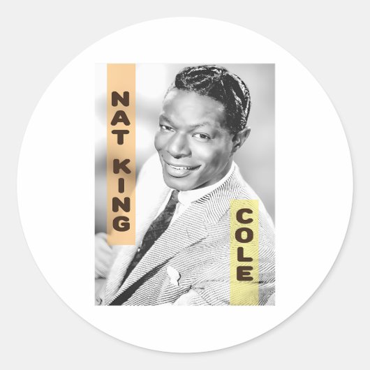 Nat King Cole Ronde Sticker (Voorkant)