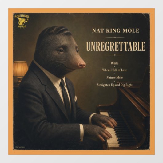 Nat King Mole Album: een Parodie Raamsticker (Vel)