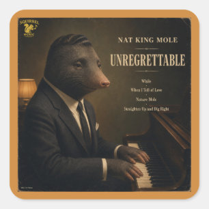 Nat King Mole Album: een Parodie Vierkante Sticker