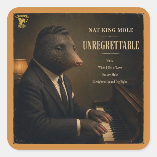 Nat King Mole Album: een Parodie Vierkante Sticker (Voorkant)