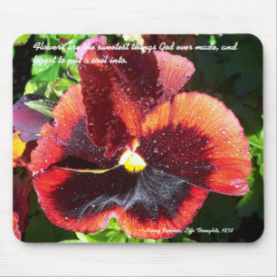 Nat Pansy met Henry Beecher citeert mousepad Muismat