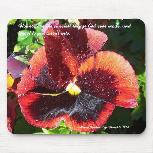 Nat Pansy met Henry Beecher citeert mousepad Muismat (Voorkant)