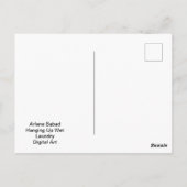 Nat wasgoed ophangen, briefkaart (Achterkant)