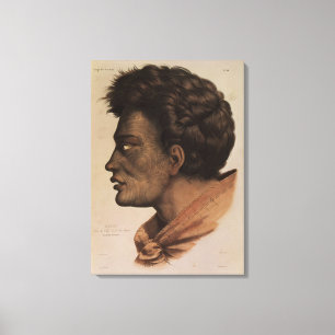 Natai, Maori Chief uit Bream Bay, Nieuw-Zeeland Canvas Afdruk