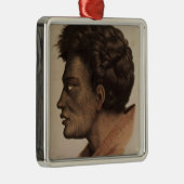 Natai, Maori Chief uit Bream Bay, Nieuw-Zeeland Metalen Ornament (Rechts)