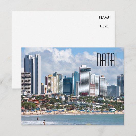Natal Brazil City Beach Briefkaart (Voorkant / Achterkant)