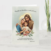 Natale Religioso Sacra Famiglia Dio con noi Kaart (Voorkant)