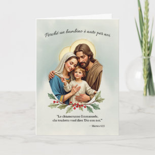 Natale Religioso Sacra Famiglia Dio con noi Kaart
