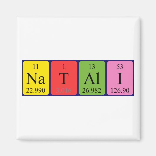Natali periodieke tabelnaam magnet (Voorkant)