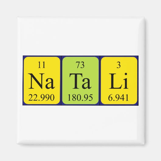Natali periodieke tabelnaam magnet (Voorkant)