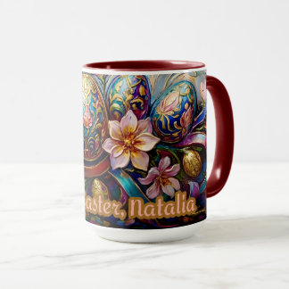 NATALIA ~ EASTER MUG ~ Flowers Eggs~  Mok