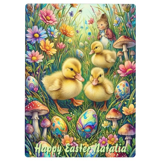 NATALIA ~ HAPPY EASTER ~ EASTER DUCKLINGS ~  KLEMBORD (Achterkant)