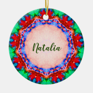 NATALIA Kerstmis Fractal Persoonlijk Keramisch Ornament