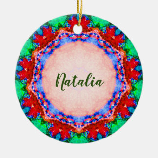 NATALIA Kerstmis Fractal Persoonlijk  Keramisch Ornament