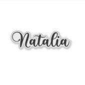 Natalia Naam - Handgeschreven kalligrafie Sticker (Voorkant)