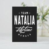 Natalia Persoonlijke naam Birthday Gift RSVP Kaartje (Staand voorkant)
