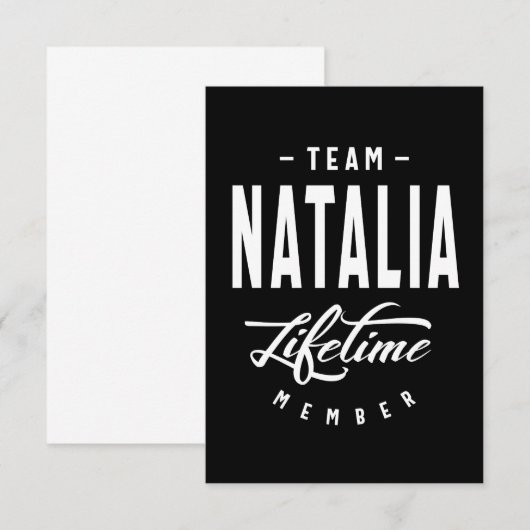 Natalia Persoonlijke naam Birthday Gift RSVP Kaartje (Voorkant / Achterkant)