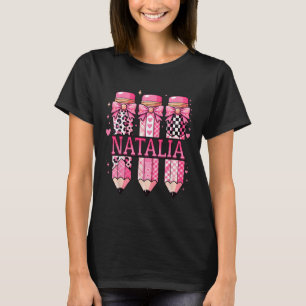 Natalia Persoonlijke Naam Potlood Terug naar Schoo T-shirt
