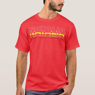 Natalia Voornaam Grappige Vintage Zonsondergang Na T-shirt