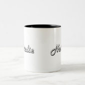Natalie Classic Retro Name Design Tweekleurige Koffiemok (Center)