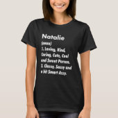 Natalie Definitie Gepersonaliseerde Grappige Verja T-shirt (Voorkant)