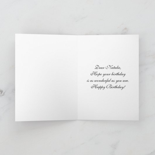 Natalie Happy Birthday, Stargazer Lily Bouquet Kaart (Binnen)