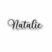 Natalie Naam - Handgeschreven kalligrafie Sticker (Voorkant)