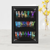 Natalie - Naam in het wenskaart van Lichten (Foto) Kaart (Gele Bloem)