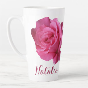 Natalie naam roze rozenbloemen boho Latte Mok