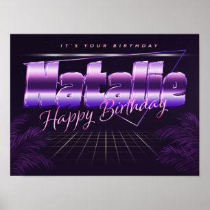 Natalie Name Vorname retro Poster Geburtstag
