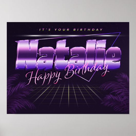 Natalie Name Vorname retro Poster Geburtstag (Voorkant)