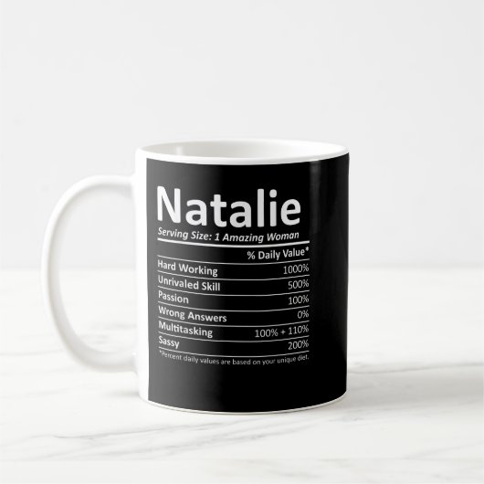 NATALIE Nutrition Personalized Name Funny Christma Koffiemok (Links)