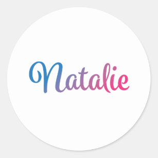 Natalie Stylish Cursive Ronde Sticker