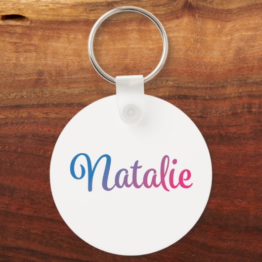 Natalie Stylish Cursive Sleutelhanger (Voorkant)