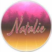 Natalie Vorname Name golden pink Aufkleber Sticker (Voorkant)