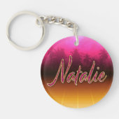 Natalie Vorname Name golden pink Schlüsselanhänger Sleutelhanger (Voorkant)