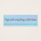 Natalie w/quote, gelukskaart mini visitekaartjes (Achterkant)