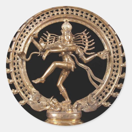 NATARAJ HINDU GOD RONDE STICKER (Voorkant)