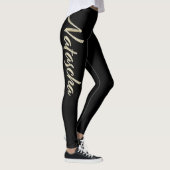 Natascha white gold Handwriting Hose Leggings (Rechts)