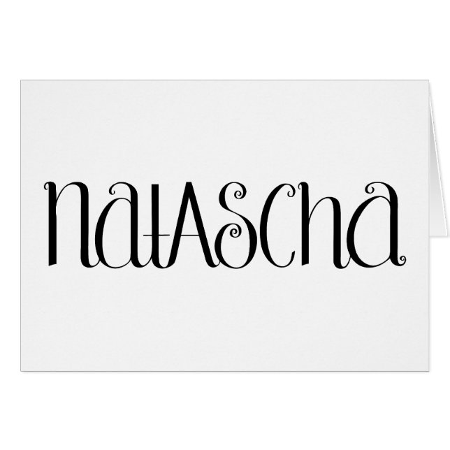 Natascha zwarte kaart (Voorkant Horizontaal)