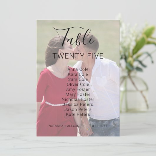 Natasha 2 Kaart van de fotowedstabel (Staand voorkant)