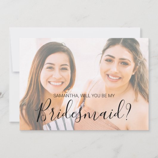 Natasha Calligrafie Foto Bridesmaid Voorstel (Voorkant)