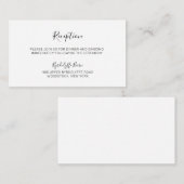 Natasha Calligraphy Black White Wedding Reception Informatiekaartje (Voorkant / Achterkant)