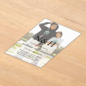 Natasha Foto Monogram Moderne bruiloft Acryl Uitnodigingen (Laagn)