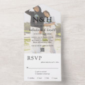 Natasha Foto Monogram Moderne bruiloft All In One Uitnodiging (Binnen)