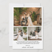 Natasha Foto Monogram Moderne bruiloft Bedankkaart (Achterkant)