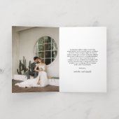 Natasha Foto Monogram Moderne bruiloft Folie Wenskaart (Binnenlaag)